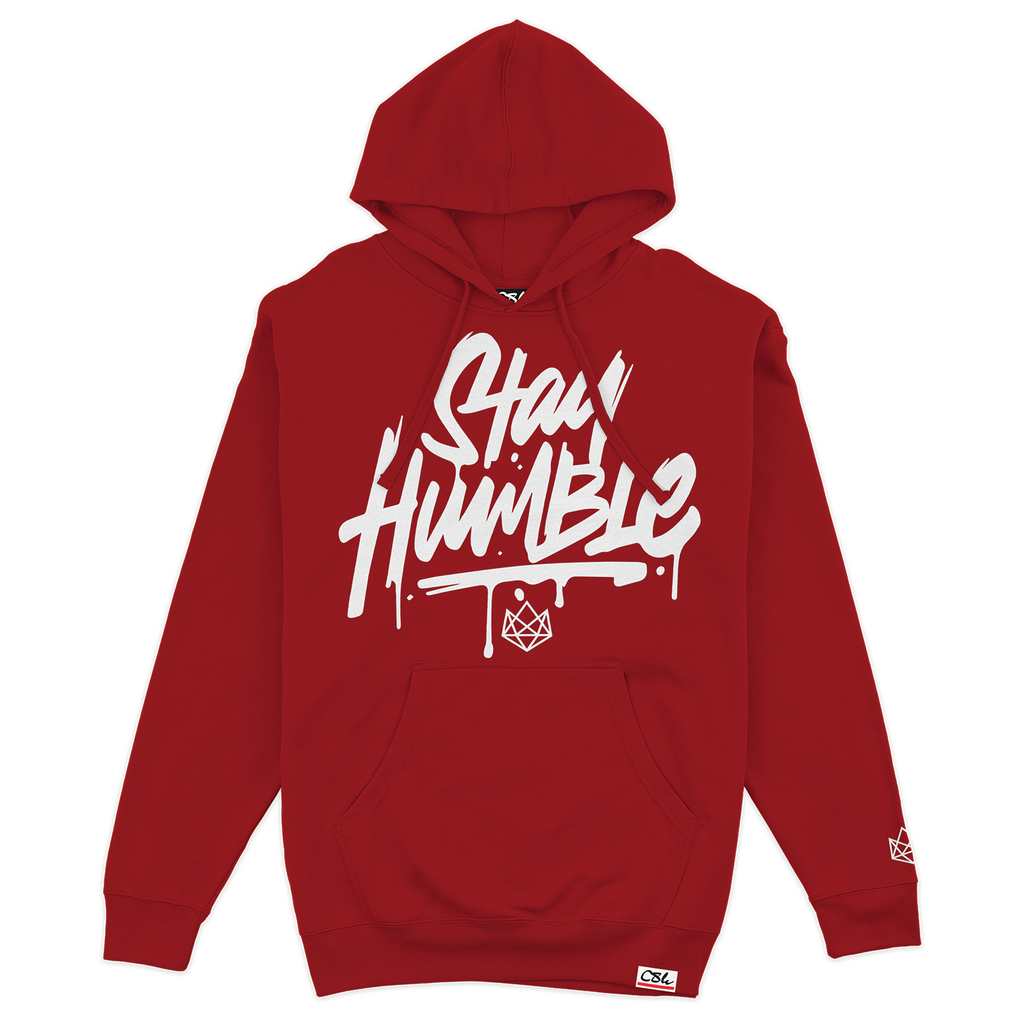 STAY HUMBLE HOODIE - RED – C8K BATTER APPAREL