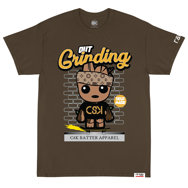 OUT GRINDING TEE - DARK CHOCOLATE